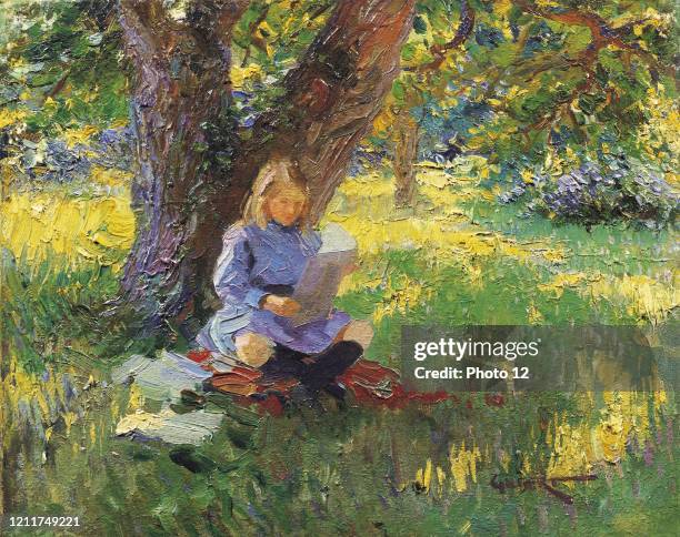 Painting, Albert Thomas Jarvis Gilbert English school Under the Spreading Chestnut Tree 1890-1910 Mark Hancock.