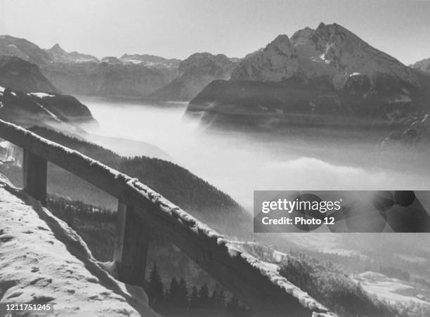 The Berghof, Adolf Hitler's famous retreat at Berchtesgaden atop Mt. Kehlstein . This residence was divided into two levels: the Obersalzberg below,...