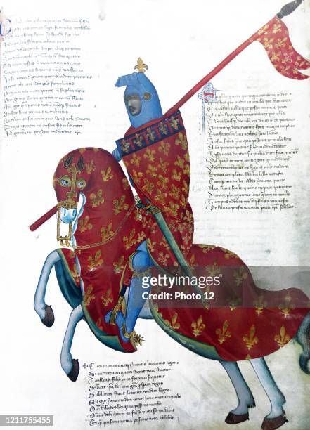 Manuscript of a knight of Patro. A 14th Century address by the people of Prato to their protector, Robert of Anjou, King of Naples . Dated 14th...