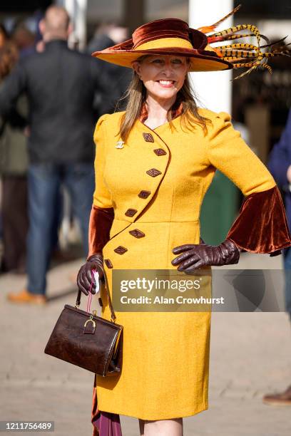 Fashion on Ladies Day at Cheltenham Racecourse on March 11, 2020 in Cheltenham, England.