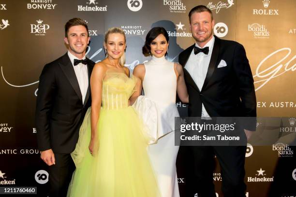 Marc Murphy, Jessie Murphy , Priya Serrao and Sam Groth attends the Glamour On The Grid party on March 11, 2020 in Melbourne, Australia.