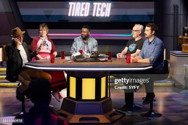 Episode 101 -- Pictured: Orlando Jones, Amber Nash, Baron Vaughn, Adam Savage, Jonah Ray --