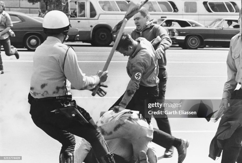 Neo-Nazis Vs Demonstrators On Pennsylvania Ave