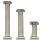 Ionic Columns on White