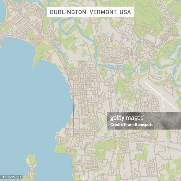 burlington vermont us city street map - vermont stock illustrations