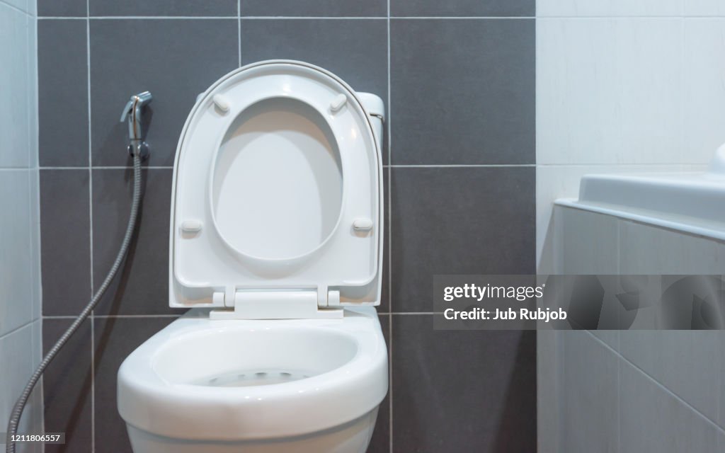 Toilet bowl in modern bathroom