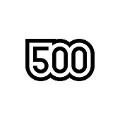 Number 500 vector icon design