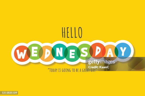 hello wednesday lettering stock illustration - wednesday stock illustrations