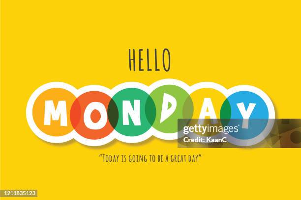 hello monday lettering stock illustration - monday stock illustrations