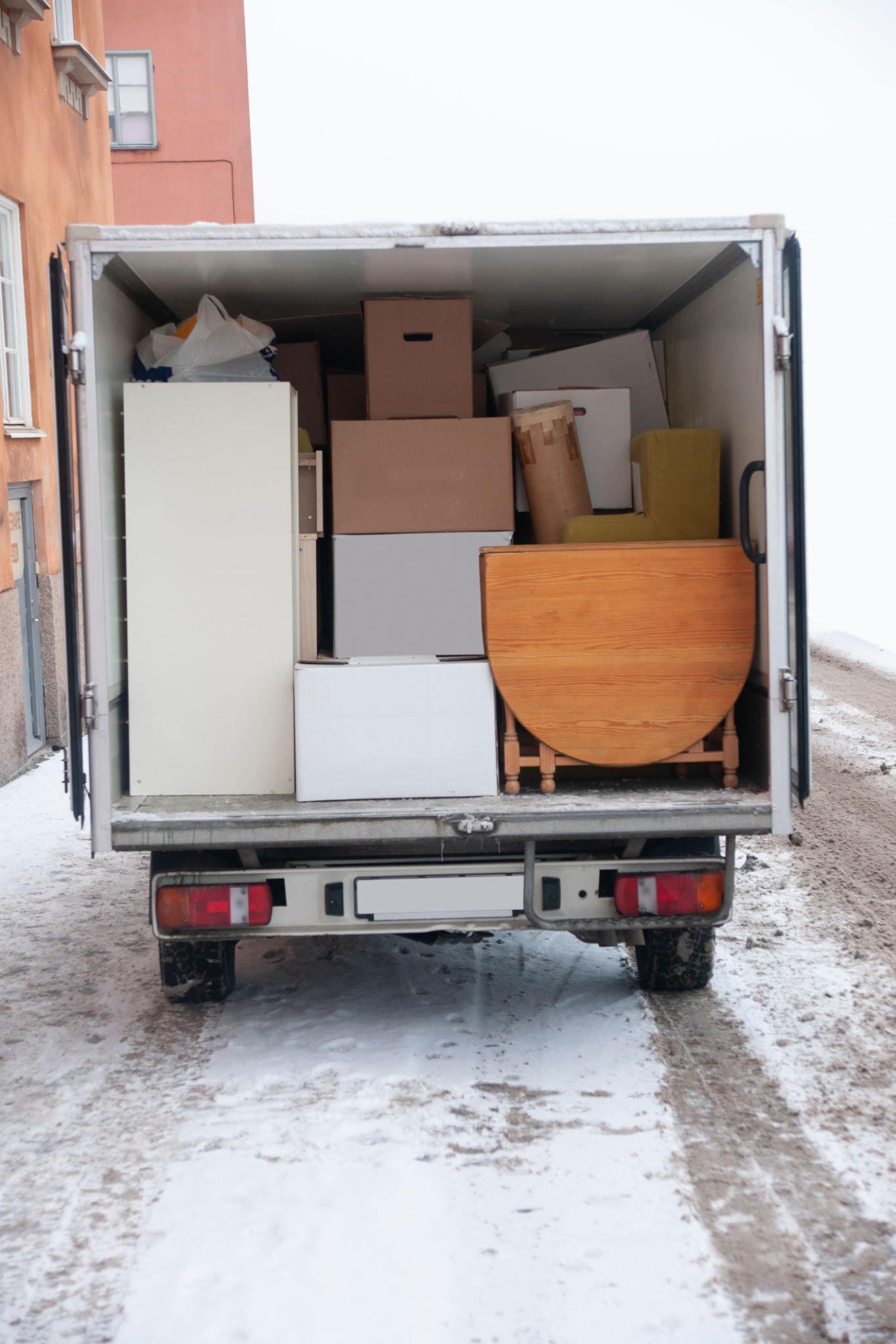 winter moving truck