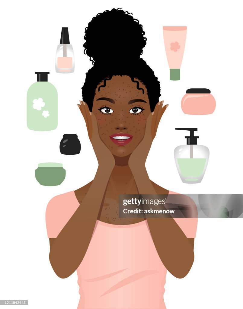 Black Woman Skin Care High-Res Vector Graphic - Getty Images