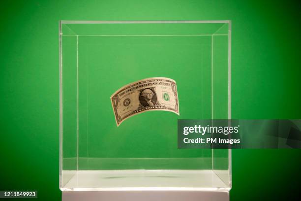 dollar in a box - transparent box stock pictures, royalty-free photos & images