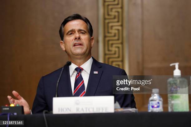 Rep. John Ratcliffe, , testifies before a Senate Intelligence Committee nomination hearing on Capitol Hill in Washington, Tuesday, May. 5, 2020. The...