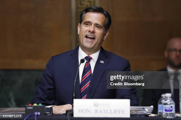 Representative John Ratcliffe, a Republican from Texas, speaks during a Senate Intelligence Committee confirmation hearing in Washington, D.C., U.S.,...