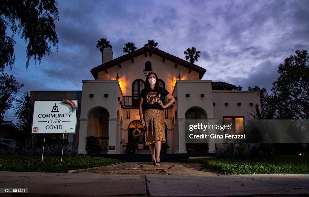 Ana Lee created Comunity Over Covid posters during coronavirus pandemic