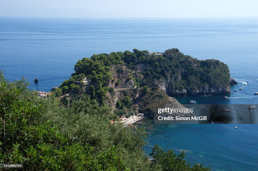 Capo Sant'Andrea and Isola Bella Beach, Taormina, Sicily, Italy
