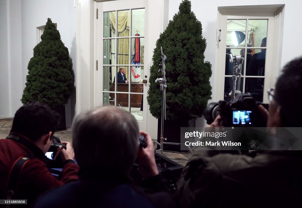 President Trump Addresses Nation From White House On Coronavirus