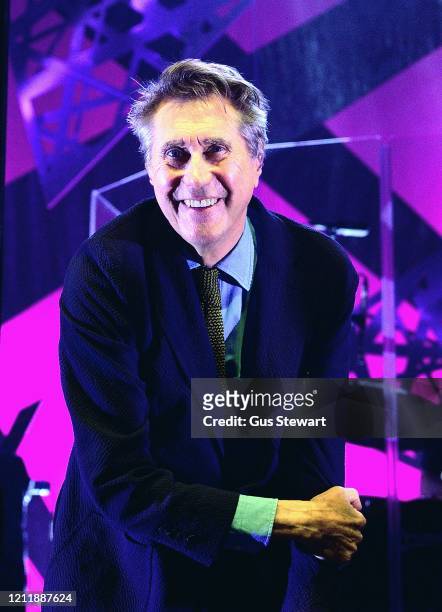 Bryan Ferry performs on stage to coincide with his new release 'Live at the Royal Albert Hall 1974', at the Royal Albert Hall on March 11, 2020 in...