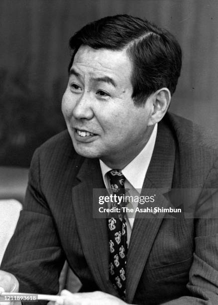 Super market chain Ito Yokado President Masatoshi Ito speaks during the Asahi Shimbun interview on August 16, 1973 in Tokyo, Japan.