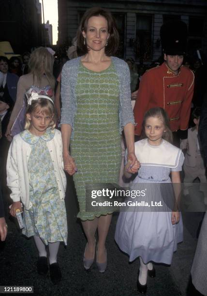 Actress Sigourney Weaver, daughter Charlotte Simpson and friend attend the Associates Committee of The Society of Memorial Sloan-Kettering Cancer...