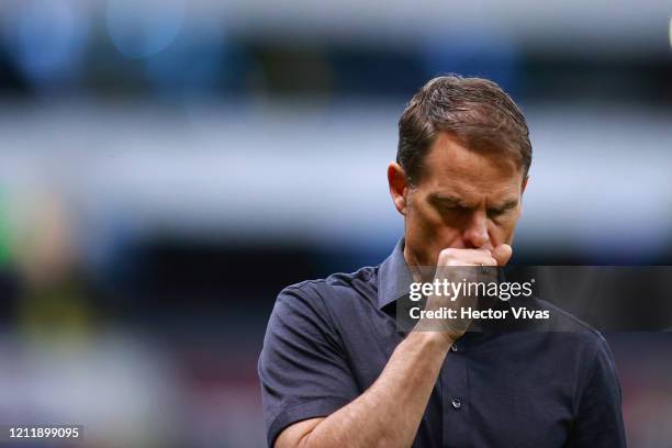 Frank de Boer, head coach of Atlanta United gestures during a quarter final first leg match between Club America and Atlanta United as part of...