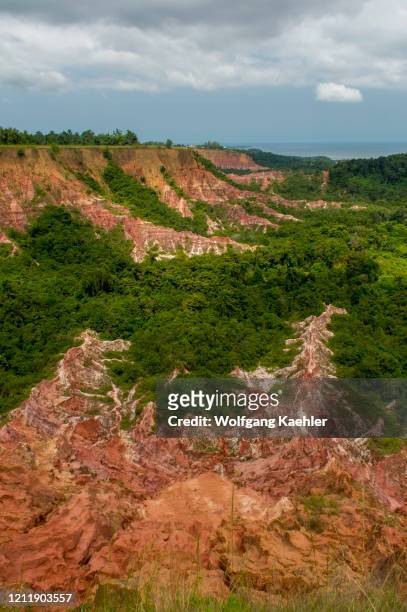 View of Diosso Gorge near Pointe Noire which was created by erosion, Democratic Republic of Congo.