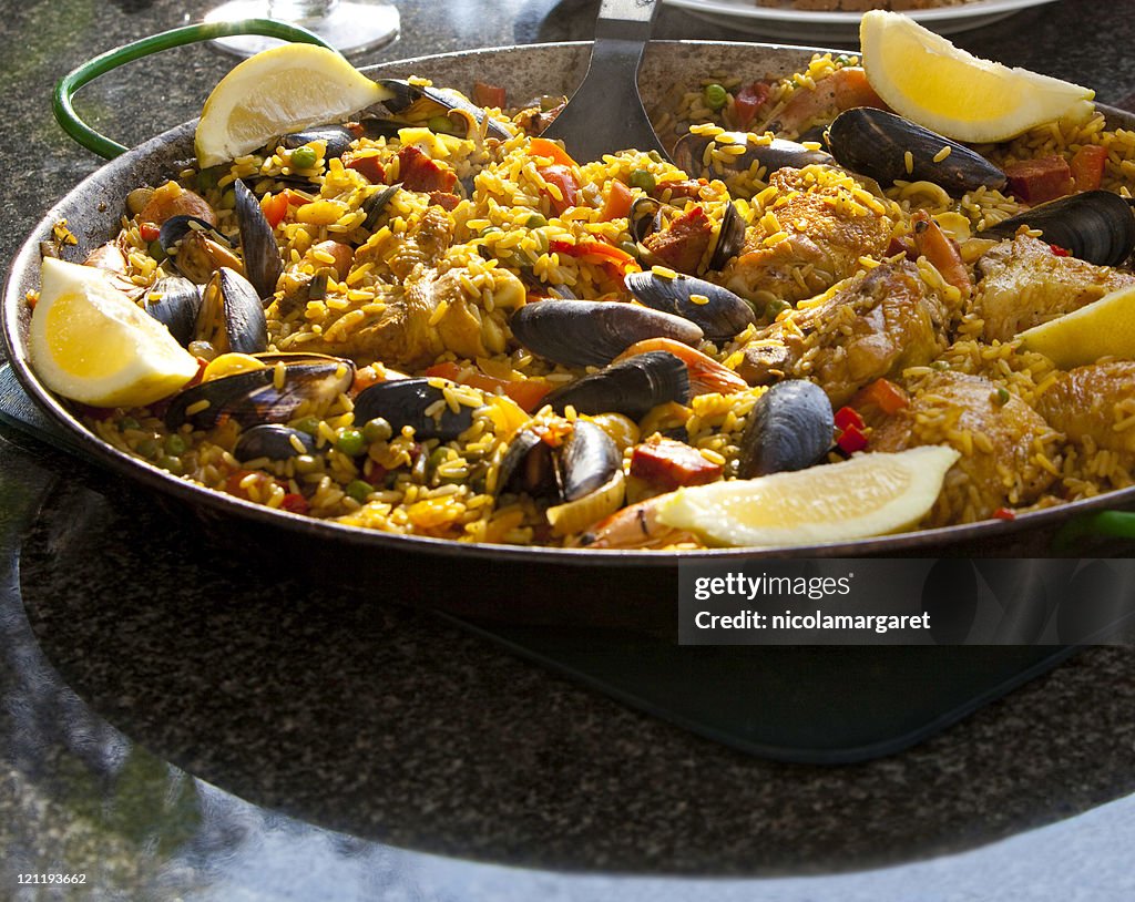 Close-up paella