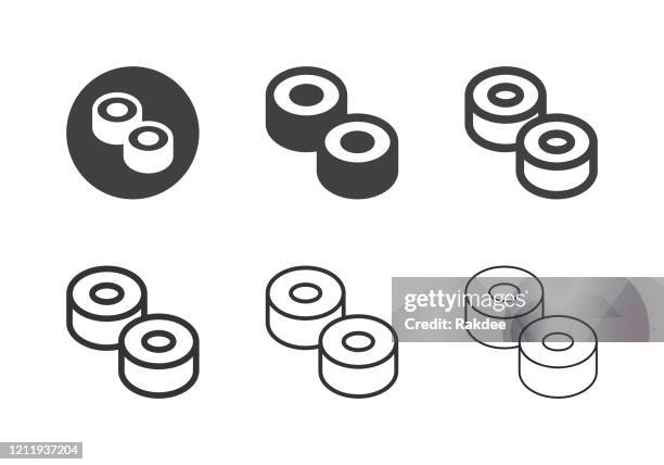 sushi icons - multi series - sushi plate stock illustrations