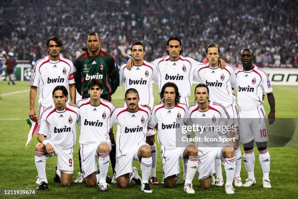 Team Milan AC line up during the Champions League Final match AC Milan and Liverpool at Spiros Louis Olympic Stadium, Athens, Greece, on 23th May...