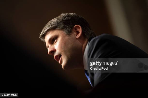 Judge Justin Walker testifies during a Senate Judiciary Committee hearing on his nomination to be United States Circuit Judge for the District of...