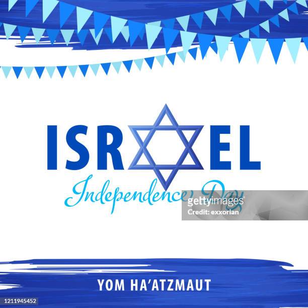 celebrating israel independence day - israel independence day stock illustrations
