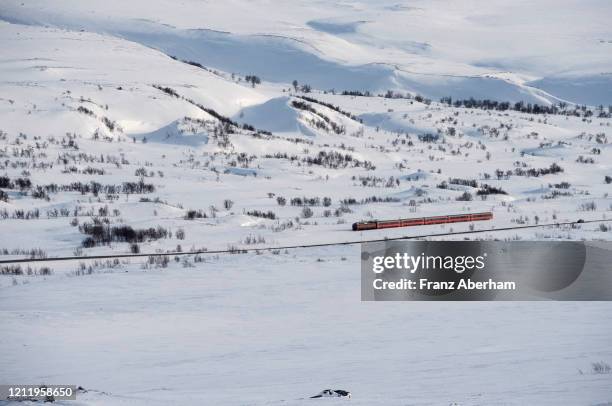 railway and road, saltfjell plateau, polar circle, norway - nordland county stock pictures, royalty-free photos & images