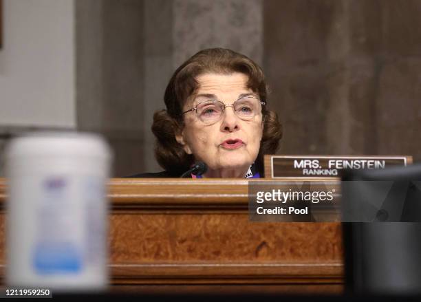 Sen. Dianne Feinstein participates in a Senate Judiciary Committee confirmation hearing on the nomination of Judge Justin Walker to be a U.S. Circuit...