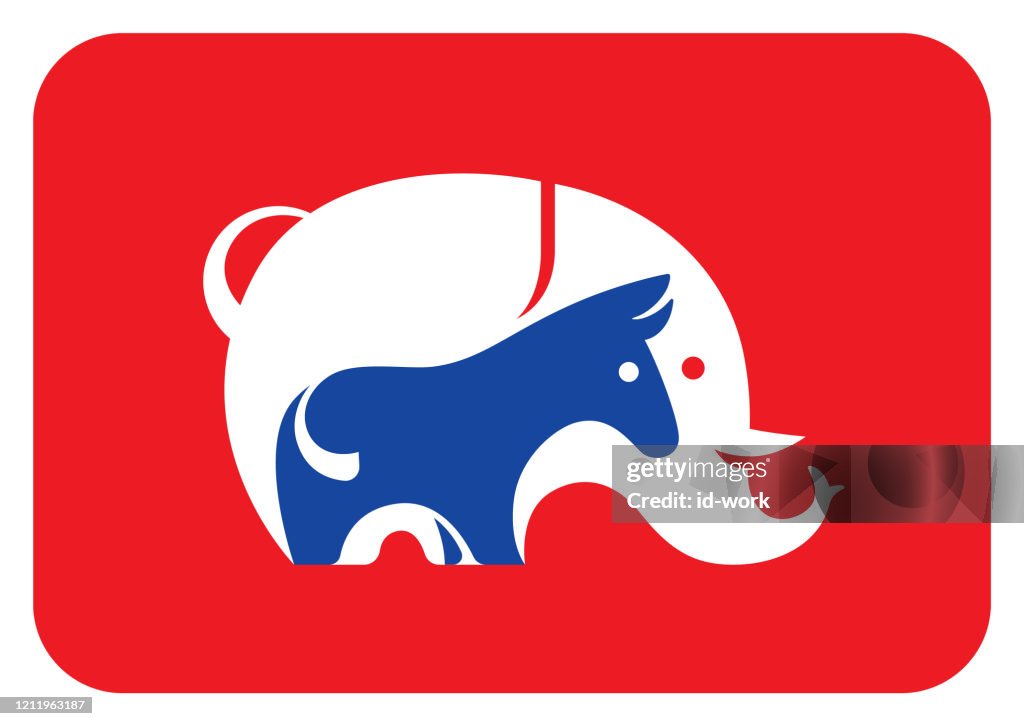 Elephant and donkey symbol