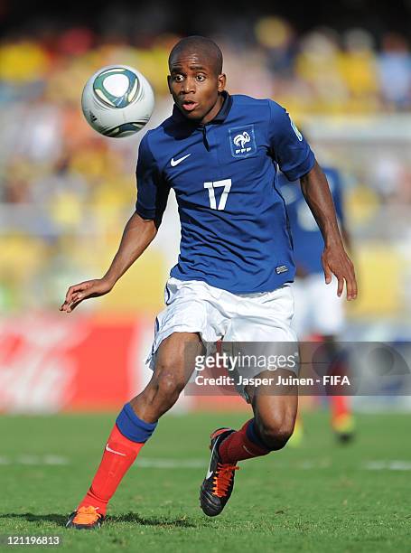 Cedric Bakambu of France controls the ball during the FIFA U-20 World Cup Colombia 2011 quarter final match between France and Nigeria on August 14,...