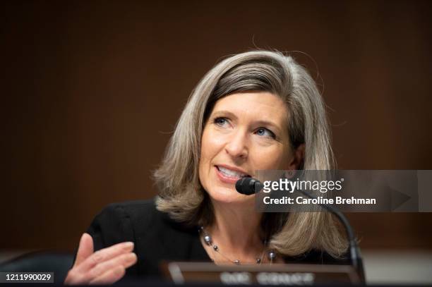 Sen. Joni Ernst, R-Iowa, speaks during a Senate Judiciary Committee nomination hearing for Justin Reed Walker to be United States Circuit Judge for...