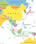 East Asia, single states, political map
