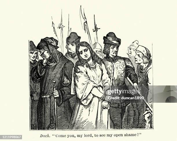 shakespeare's henry vi, part ii. to see my open shame - old witch stock illustrations