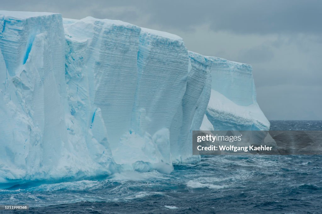 View of tabular iceberg in the Antarctic Sound near Hope Bay...