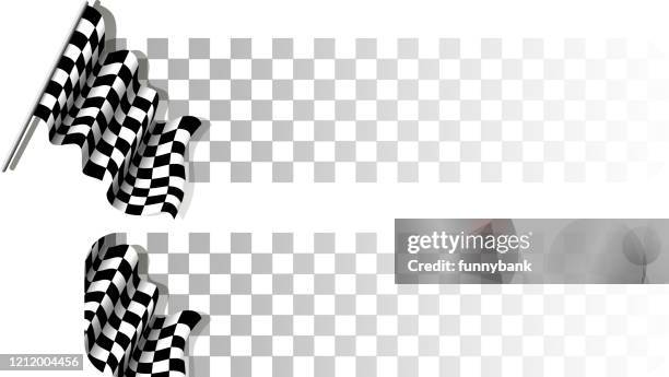 ilustrações de stock, clip art, desenhos animados e ícones de checkered flag banner - racecar