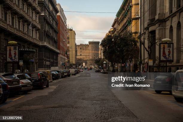 General view of Agostino De Pretis Street on March 12, 2020 in Napoli, Italy. Third day of red zone extended to the whole Italian territory due to...