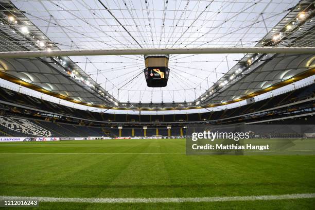 General view inside the stadium prior to the UEFA Europa League round of 16 first leg match between Eintracht Frankfurt and FC Basel at Commerzbank...