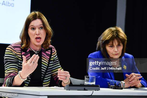 Chief Medical Officer Dr Catherine Calderwood,Health Secretary Jeane Freeman and the First Minister Nicola Sturgeon, deliver an update on Corona...