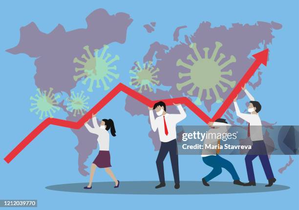 coronavirus. financial crysis recession economic concept. business team searching for investment opportunity. - inexpensive stock illustrations