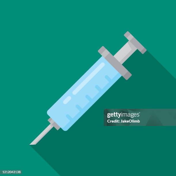 syringe icon flat - controlled substances covid 19 stock illustrations