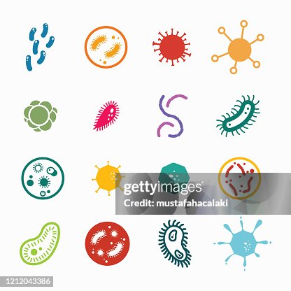 Colourful different type of viruses Colourful different type of viruses