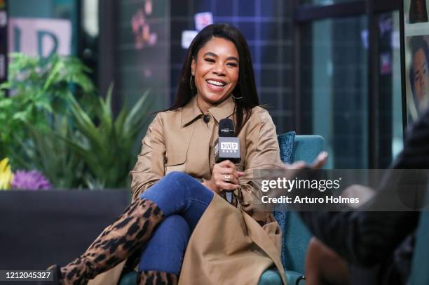 Regina Hall visits at Build Studio on March 12, 2020 in New York City.