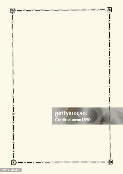 dot and dash design border frame, victorian 19th century style - victorian style stock illustrations