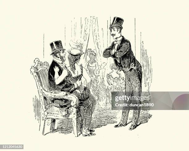 19世紀維多利亞妓院的兩名男子 - bordello 幅插畫檔、美工圖案、卡通及圖標