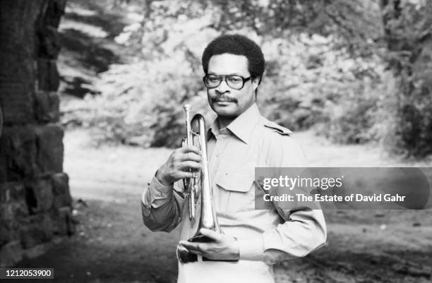 American jazz trumpeter, flugelhornist, cornetist, composer, arranger, band leader, and educator Woody Shaw poses for a portrait on July 27, 1978 in...